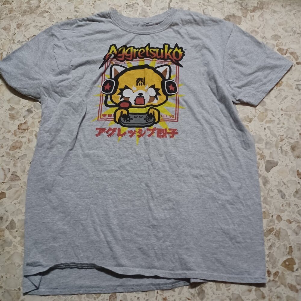 Pop Tee Aggretsuko by Sanrio NWOT Men's Short Sleeve Tee 2XL Gray